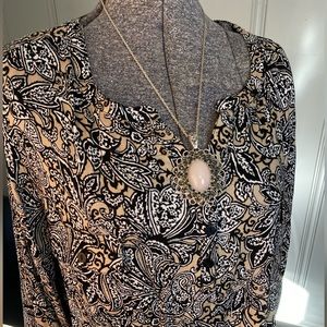 Croft & Barrow Stretch Tunic Length Blouse- Flowing Winkle Resistant 3/4 Sleeve